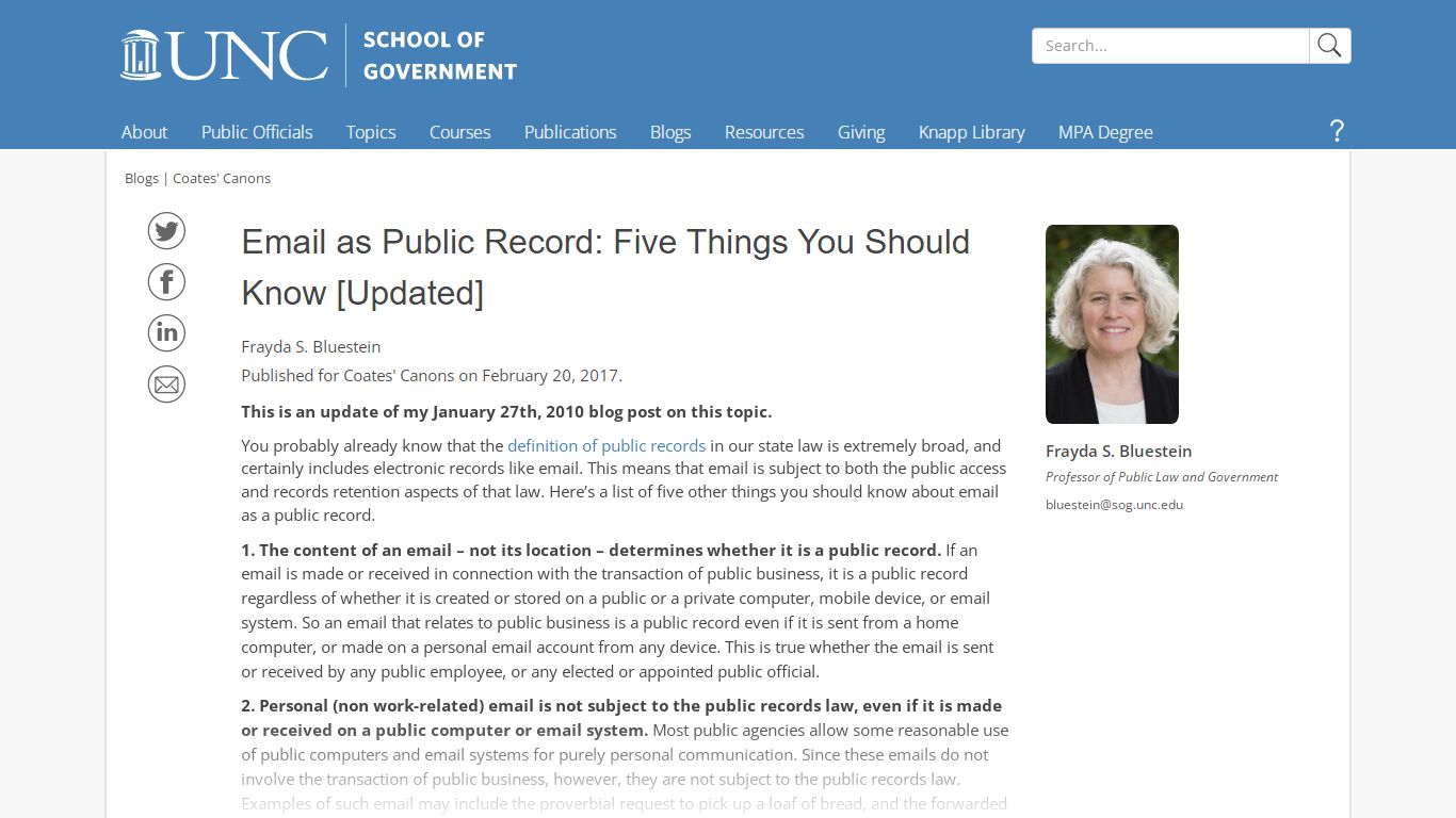 Email as Public Record: Five Things You Should Know [Updated]