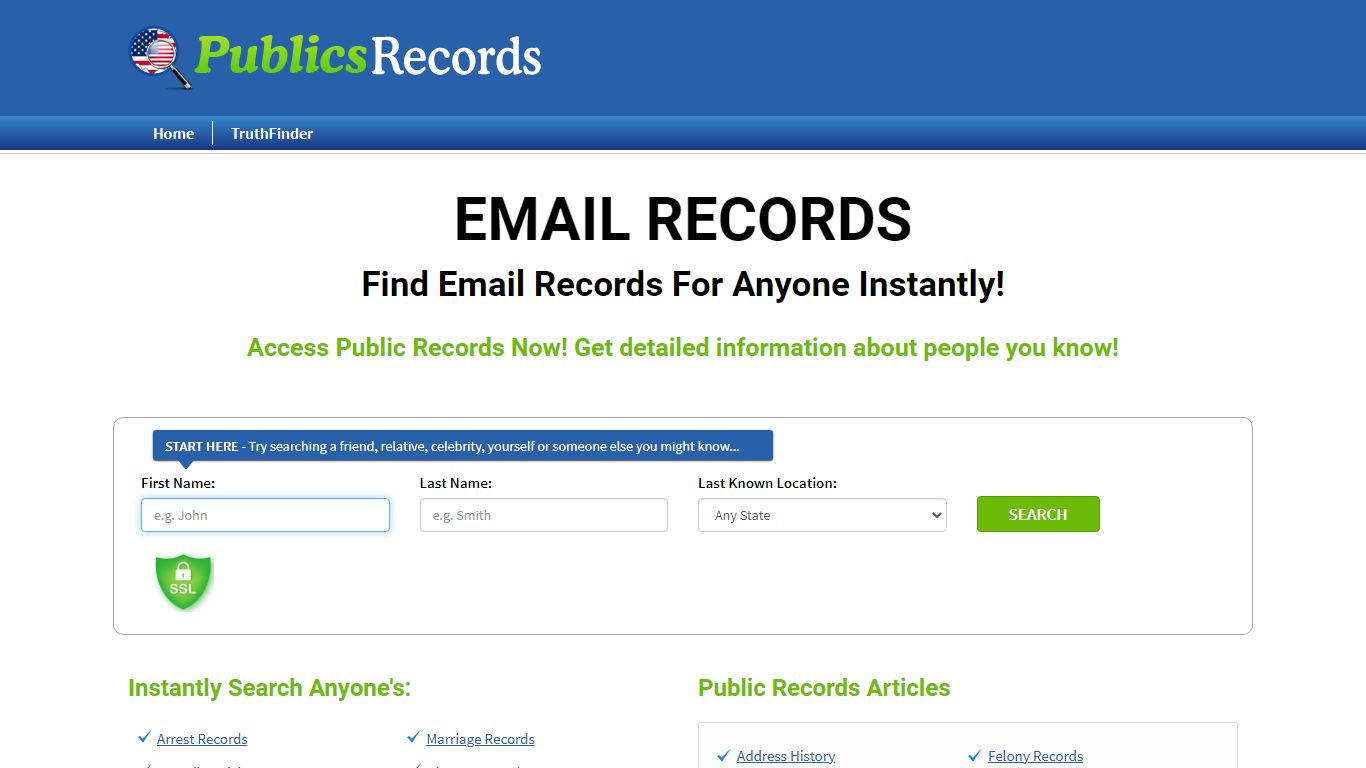 Find Email Records For Anyone Instantly!